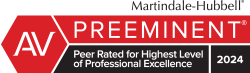 Martindale Hubbell AV Preeminent – Peer Rated for Highest Level of Professional Excellence