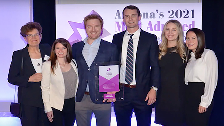 Burch & Cracchiolo accepts 2021 Most Admired Companies Award